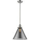 Franklin Restoration Cone 1 Light 12 inch Brushed Satin Nickel Mini Pendant Ceiling Light in Incandescent, Plated Smoke, Franklin Restoration